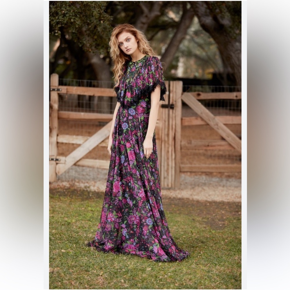 Tadashi Shoji MARKETA CRINKLE CHIFFON GOWN